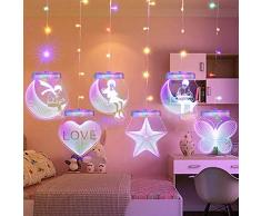 LED-Fenster-Vorhang Lichterketten 8-Modus, Für Außen-Partei-Bar Shop Restaurant Fensterdekoration, Mit Fernbedienung (Multicolour)