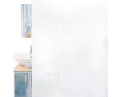 rabbitgoo Fensterfolie Milchglas Selbstklebend Milchglasfolie mattiert Sichtschutzfolie Folie Anti-UV für Privatsphäre Büro Badezimmer Schlafzimmer 44.5 * 200CM Weiss (Top Sichtschutz)