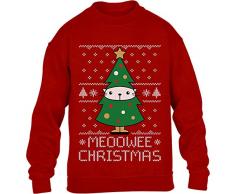 Kids Meoowee Christmas Tannenbaum Weihnachtspullover Kinder Pullover Sweatshirt 134-146cm Rot