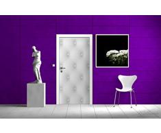 Wallario Selbstklebende Türtapete Weiße Ledertür - 93 x 205 cm in Premium-Qualität: Abwischbar, brillante Farben, rückstandsfrei zu entfernen