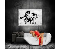 Banksy Kunst auf Leinwand Bild 100x70cm k. Poster ! Bild fertig auf Keilrahmen ! Pop Art Gemälde Kunstdrucke, Wandbilder, #31 Bilder zur Dekoration - Deko / Top 100 Banksy Modern Bilder