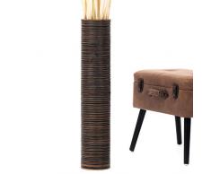 Leewadee Große Bodenvase für Dekozweige hohe Standvase Design Holzvase 75 cm, Mangoholz, braun