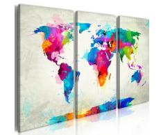 murando Acrylglasbild Weltkarte 120x80 cm 3 Teilig Wandbild auf Acryl Glas Bilder Kunstdruck Moderne Wanddekoration - Landkarte Kontinente Map Abstrakt k-C-0015-k-e