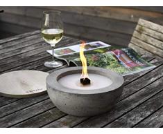 Beske-Betonfeuer mit Dauerdocht | Ø 24cm mit großer Brennkammer | Wiederbefüllbare Gartenfackel | Unendliche Brenndauer durch Recycling von Kerzenwachs | Tischfeuer Fackel Kerze Outdoor