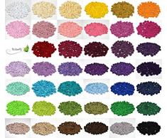 100 Stk. Satinrosen 1,5cm // Rosen 15mm Stoffrosen Satin Satinröschen Rosenköpfen deko Basteln Tischdeko Dekoration Streudeko Hochzeit Taufe Kommunion Blumen Applikationen, Farbe: blau / königsblau 352