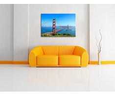 Golden Gate Bridge in San Francisco Format: 100x70 auf Leinwand, XXL riesige Bilder fertig gerahmt mit Keilrahmen, Kunstdruck auf Wandbild mit Rahmen, günstiger als Gemälde oder Ölbild, kein Poster oder Plakat