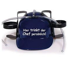 Trinkhelm Spaßhelm mit Print - Hier trinkt der Chef persönlich - 51660 Farbe blau