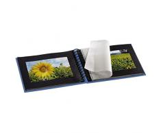 Hama Fotoalbum Spiralalbum, 50 schwarze Seiten, 25 Blatt, Größe 24 x 17 cm, mit Ausschnitt für Bildeinschub, Fotobuch azur