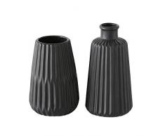 B.o.l.t.z.e 2 x Vase Esko schwarz Höhe 17 cm