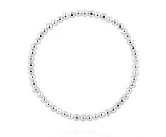 Nenalina Damenarmband mit 4 mm SilberKugeln aus 925 Sterling Silber, elastisch, 873012-000