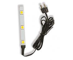 Riffelmacher 3er LED Streifen mit Stecker 78434 - Weiß - für Innen Weihnachtskrippe - Toll zur Modelleisenbahn, Zubehör Weihnachten Krippe