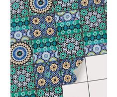 creatisto Dekor-Fliesen Fliesensticker Fliesenfolie Klebefliesen Fliesenaufkleber I Aufkleber Folie Sticker Bad Fliesen Küche Deko I 20x20 cm - Motiv Tuerkisches Mosaik - 27 Stück