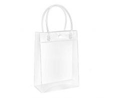 TaiRi Multifunktionale transparente Tragetasche, PVC durchsichtige Tasche, Strandtasche, Geschenktasche, Einkaufstasche, Jelly Bag Perfekt für Schulter Handtaschen Reisen, 1, 20x28x10cm