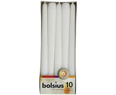 bolsius Stabkerzen, 25,4 cm (10 Stück – weiß), 3.9x9.8x25.2 cm