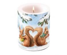 Ambiente Weihnachten Kerze Eichhörnchen Love 7,6 cm Stumpenkerze 12 cm Hoch (39111910)