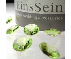 100x FUNKELNDE Diamantkristalle 12mm hellgrün EinsSein® Dekoration Dekosteine Diamanten FUNKELNDE Diamantkristalle Streudeko Konfetti Tischdeko Hochzeit