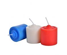 DFChenXi 3 STÜCKE Niedrigtemperatur Kerzen Flirten Wachs Tropfkerzen für Erwachsene Paare Liebhaber (Rot Weiß Blau)