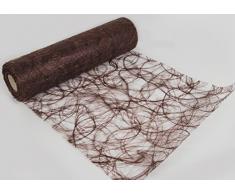25m Sizoweb ® Original Tischband Tischläufer Tischdeko Faserseide 30cm / 300mm, Farbe:schokobraun