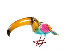 Bubble-Store Deko Figur Tucan für Balkon, Garten, Terrasse und Innenräume, dekorative Blechfigur, Metall, bunt, Größe (HxBxL) ca. 22,5 x 11 x 46 cm