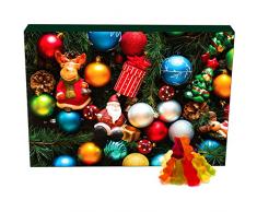 Hallingers 24 Gummibärchen-Adventskalender mit Fruchtsaftbärchen (500g) - Christbaumschmuck (Advents-Karton) - zu Weihnachten Adventskalender