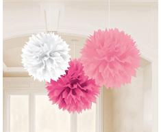 amscan Fluffy Dekobälle, Rosa/Weiß, Einheitsgröße