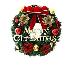 About1988 Weihnachtskranz, Adventskranz Weihnachts Türkranz Weihnachtsdeko Kranz Weihnachtsgirlande mit Kugeln Handarbeit Weihnachten Garland Deko-Kranz (Wie Gezeigt)