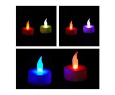 Relaxdays LED Teelicht Farbwechsel, flammenlose Deko, 2er Set, Batteriebetrieben, elektronische Stimmungslichter, bunt