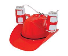 TWISFER Trinkhelm, Bierhelm Getränkespender Getränkehelm spaßiges Partyzubehör für Partys Unterwegs Oktoberfest Helm Bier trinkende Bier-Helm Kopf (rot)