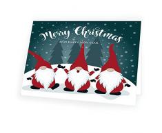 Hochwertige Weihnachtskarte Weihnachtswichtel im Format 14,8cm x 10,5cm mit passendem Umschlag 1x Karte 1x Umschlag