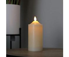 Buri LED Wachskerze Elfenbein 7,5x17,5cm Altarkerze Stumpenkerze Weihnachtskerze