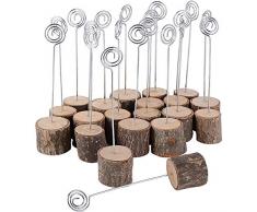 YCX 20 Stück Tischkartenhalter Fotohalter Holz Kartenhalter Hochzeit Platzkartenhalter Memohalter Sitzkartenhalter, Tischnummernhalter Für Hochzeit,Silber