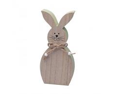 Süßer Hase aus Holz ~ grün 23cm Größe L ~ Hasen-Figur zum Stellen