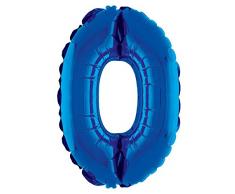 XXL Zahlen Folienballon 100 cm - Blau Zahl 0 - Riesenzahl Luftballon Dekoration Geschenk für Geburtstag Jubiläum und Party