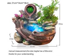 HONIC 110V / 220V-Wasser-Brunnen Naturharz Bonsai Blumen-Pflanzer Desktop-Dekor Rockery Trübungen Haus Feng Shui Verzierungs Brunnen