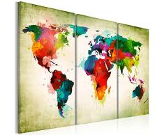 Neuheit! Weltkarte mit Kork Rückwand 120x80 cm - Bilder Leinwandbild Poster Pinnwand Kunstdruck Welt Landkarte Karte k-A-0006-p-g 120x80 cm B&D XXL