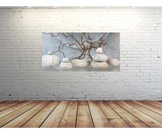 Exklusives Glasbild EG4100500330 FENG SHUI STEINE WEIß 100x50cm FENG SHUI/STILLLEBEN Motiv hinter 4mm Sicherheitsglas! INKL. AUFHÄNGESYSTEM (Haftbleche & Abstandhalter) / HANDMADE / WOHNZIMMER BÜRO / LIFESTYLE FERTIGBILD!