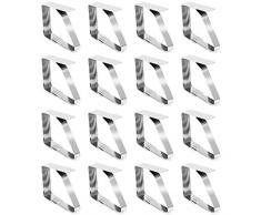 com-four® 16x Tischtuchklammern aus Edelstahl - Tischdeckenbeschwerer - Tischdeckenhalter (16 Stück - Edelstahl)