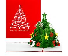 WeihnachtskarteTannenbaum | Classic Frohe Weihnachten Rot; Weihnachtskarte, Tannenbaum, Pop Up Karte zu Weihnachten, Geschenkkarte, 3D Karten, Weihnachten, Grußkarte, Adventskarte