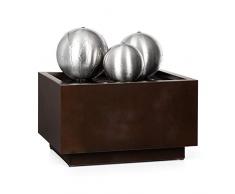 blumfeldt Triumvirat Gartenbrunnen Tischbrunnen Zimmerbrunnen Dekobrunnen, Indoor & Outdoor, Wasserspiel in LoopFlow Concept, 2,5 m Kabel mit Schutzkontaktstecker, 3 Fontänen, Dunkelbraun