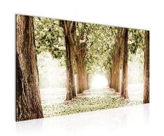 Bilder Wald Landschaft Wandbild Vlies - Leinwand Bild XXL Format Wandbilder Wohnzimmer Wohnung Deko Kunstdrucke Grün 1 Teilig - MADE IN GERMANY - Fertig zum Aufhängen 605612c