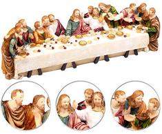 PEARL Polyresin Figuren Weihnachten: Deko-Abendmahlszene aus Polyresin, mit 13 handbemalten Figuren (Osterdeko)