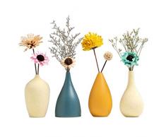 4-Teiliges Set/Unregelmäßige Matte Ceramic Vase (Mit Getrockneten Blumen), Handwerk Dekoration, Schlafzimmer, Schreibtisch, Haus TV Schrank Dekoration, Urlaub Und Hochzeit Geschenke