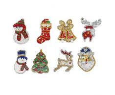 8pcs DIY Vollbohrer Diamantmalerei Sonderform Weihnachtsanhänger Schlüsselanhänger