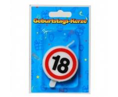 Zahlenkerze 18 Verkehrsschild, ca. 5 cm