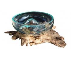 Kenai-Deko Wurzelholz Glas Vase M, Liqva Schale M, Wurzelholz Designer-Schale M, Gamal Schale M, Teakholz-Schale M, Dekoschale M, Wurzelholz Glasschale M, Liqvaschale M, Gamal M, Root Molten Schale M