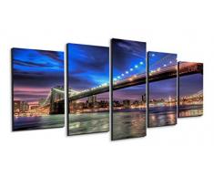 M2M Prints Kunstdruck auf Leinwand, Motiv Manhattan Bridge, 102 x 61 cm