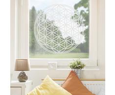 Fenstertattoo Blume des Lebens Kreise geometrische Formen Energie Glastattoo Fenstertattoos, Farbe: Sparkling Yellow;Größe: 110cm x 110cm