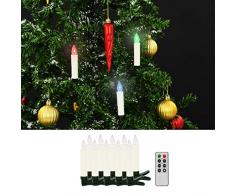 UnfadeMemory Kabellose LED-Kerzen LED-Weihnachtskerzen mit Fernbedienung Timerfunktion Weihnachtsbaum Kerzen Hochzeit Geburtstags Party Christbaum Dekoration (10 STK. RGB)