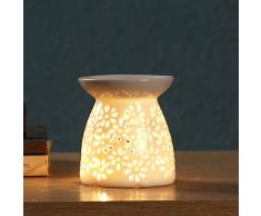LEH Keramik Duftlampe Aromalampe Duftlampe aus Keramik mit der Candle Kerzenlöffel weiß