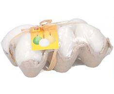 ArtiCasa Osterei-Kerzen 5,3 cm weiß 6 Stück